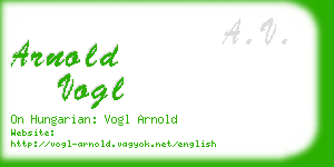 arnold vogl business card